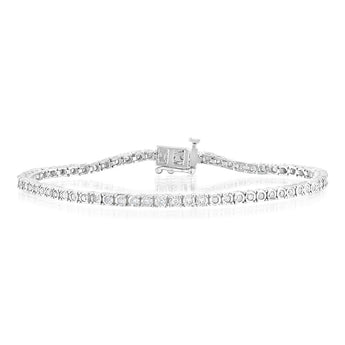 0.95 Carat Diamond Tennis Bracelet in Sterling Silver