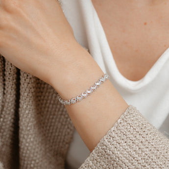 0.45 Carat Diamond 18cm Bracelet set in Sterling Silver