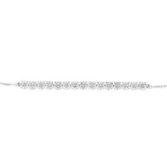 Sterling Silver Diamond Slider Bracelet With 30 Round Brilliant Cut Diamonds