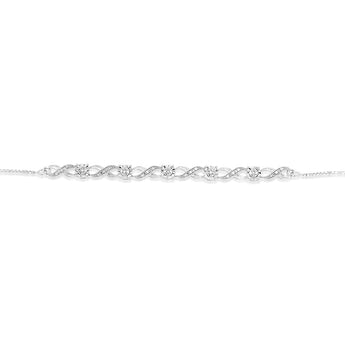 Sterling Silver 1/10 Carat Diamond Infinity Slider Bracelet