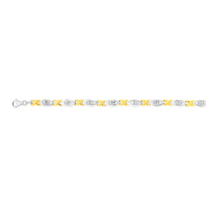 Gold Plated Sterling Silver 1/5 Carat Diamond 18cm Bracelet
