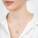 Sterling Silver 1/5 Carat Diamond Double Heart Pendant on 45cm Chain1/5 Carat Diamond