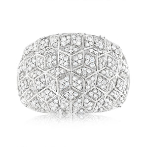 9ct White Gold 1/2 Carat Diamond Ring with 290 Round Brilliant Cut Diamonds