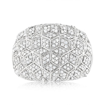9ct White Gold 1/2 Carat Diamond Ring with 290 Round Brilliant Cut Diamonds