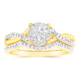 10ct Yellow Gold 1/3 Carat Diamond 2 Ring Bridal set
