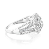 10ct White Gold 0.95 Carat Diamond Cluster Ring