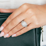 10ct White Gold 0.95 Carat Diamond Cluster Ring