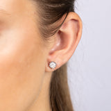 10ct White Gold 0.95 Carat Diamond Solitaire Stud Earrings