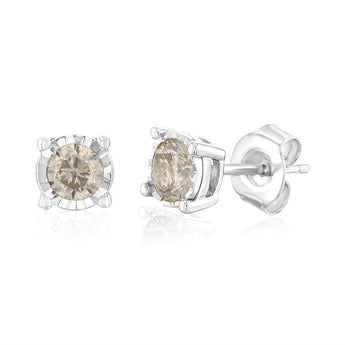 10ct White Gold 0.45 Carat Diamond Solitaire Stud Earrings