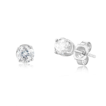 10ct White Gold 0.45 Carat Diamond Solitaire Stud Earrings