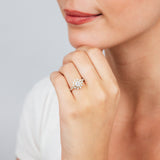 9ct Yellow Gold 1/10 Carat Diamond Cluster Ring with 27 Round Brilliant Diamonds