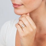 9ct Yellow Gold 1/10 Carat Diamond Ring with 43 Round Brilliant Diamonds