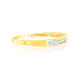 9ct Yellow Gold Eternity Straight Ring with 9 Brilliant Cut Diamonds