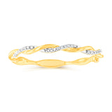 9ct Yellow Gold Wrap Around Diamond Ring with 27 Brilliant Cut Diamonds