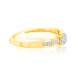 9ct Yellow Gold Diamond Cluster Ring with 33 Brilliant Cut Diamonds