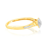 9ct Yellow Gold 1/10 Carat Diamond Heart Shaped Ring