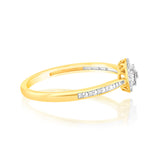 9ct Yellow Gold Ring Diamond Cluster Ring with 33 Brilliant Cut Diamond