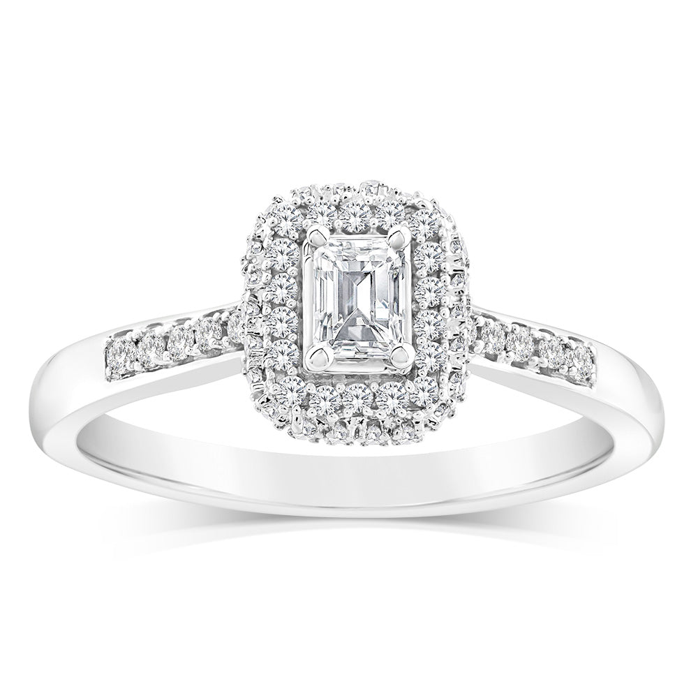 9ct White Gold Mix Shaped Ring in 0.40 Carat Natural Diamonds– Shiels ...