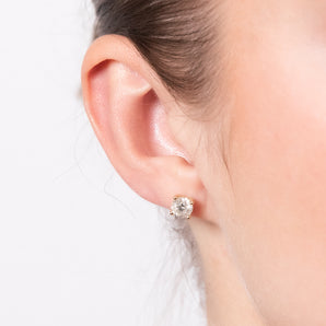 1.40 Carat Diamond Solitaire Stud Earring in 9ct Yellow Gold