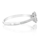 9ct White Gold 1/4 Carat Diamond Halo Dress Ring