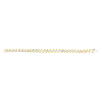 Gold plated Sterling Silver 1 Carat Natural Diamond Bracelet