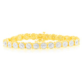 Gold plated Sterling Silver 1/4 Carat Natural Diamond 18cm Bracelet