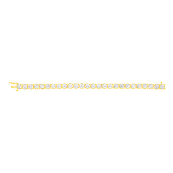 Gold plated Sterling Silver 1/4 Carat Natural Diamond 18cm Bracelet