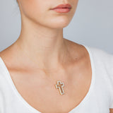 Gold Plated Sterling Silver 1/2 Carat Diamond Cross Pendant on 45cm Chain