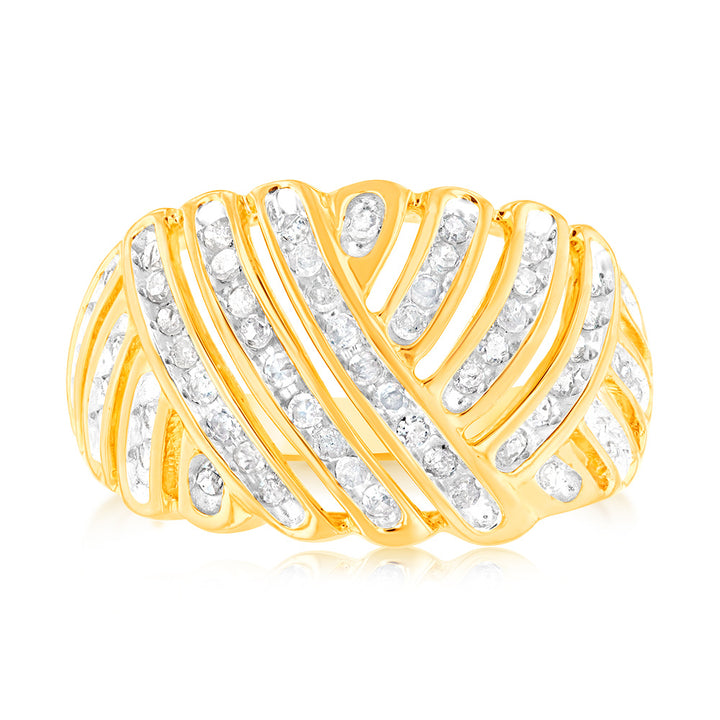 Gold plated Sterling Silver 1/2 Carat Diamond Ring
