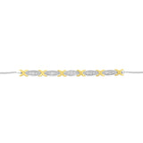Gold Plated Sterling Silver Diamond Slider Bracelet with 15 Round Brilliant Cut Diamonds