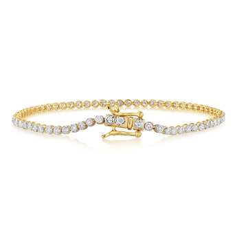 2 Carat 17cm Diamond Tennis Bracelet in 10ct Yellow Gold