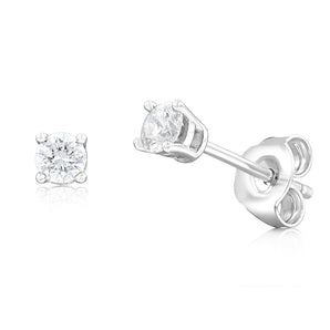 1/5 Carat Diamond Stud Earrings in Sterling Silver