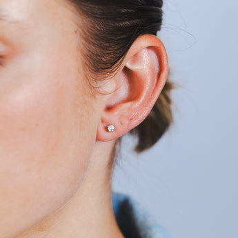 1/5 Carat Diamond Stud Earrings in Sterling Silver