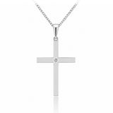 Diamond Cross Pendant in 9ct White Gold