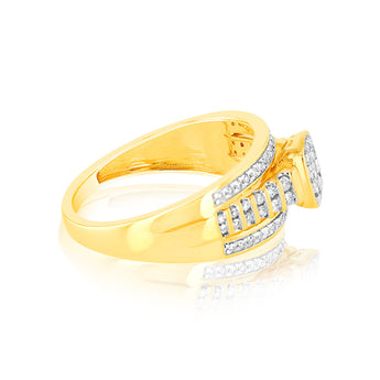 1/3 Carat Diamond Dress Ring in 9ct Yellow Gold