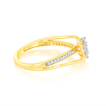 1/10 Carat Diamond Dress Ring in 9ct Yellow Gold