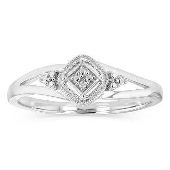 1 Diamond Dress Ring in Sterling Silver