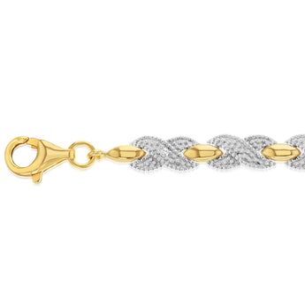 Diamond Tennis Bracelet in Gold Plated Silver