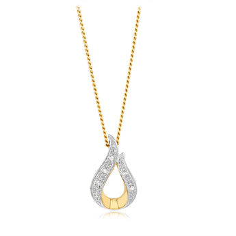 6 Diamonds Pendant in 9ct Yellow Gold