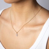5 Points Diamond Hamsa Pendant in 9ct Yellow Gold