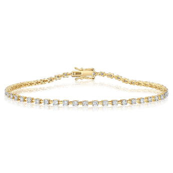 1 Carat Diamond Tennis Bracelet in 9ct Yellow Gold