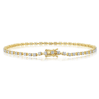 1 Carat Diamond Tennis Bracelet in 9ct Yellow Gold