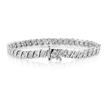 0.95 Carat Diamond Tennis Bracelet in Sterling Silver