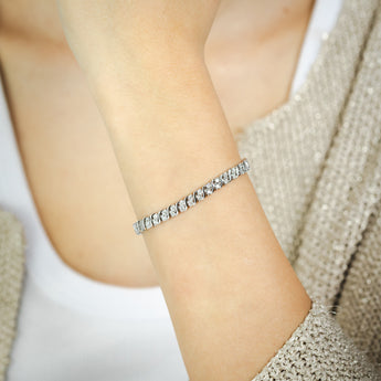 0.95 Carat Diamond Tennis Bracelet in Sterling Silver