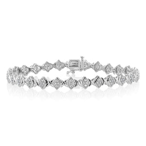 0.95 Carat Diamond Bracelet in Sterling Silver