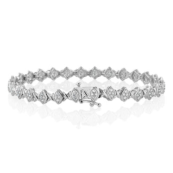 0.95 Carat Diamond Bracelet in Sterling Silver