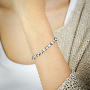 0.95 Carat Diamond Bracelet in Sterling Silver