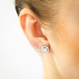 1/2 Carat Diamond Earrings with Brilliant and Baguette Diamonds in 9ct White Gold