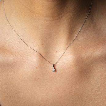 1/4 Carat Diamond Pear Pendant on Adjustable 41-46cm Chain in 9ct White Gold