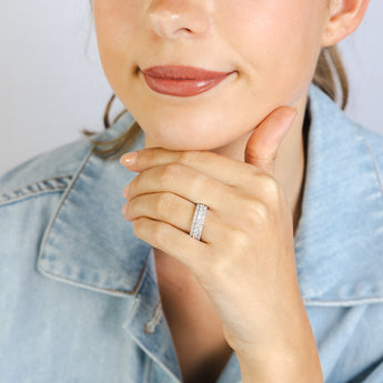 1 Carat Diamond Ring Band in 18ct White Gold